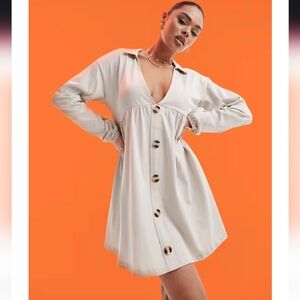 ASOS DESIGN Mini Smock Dress w/ Buttons- 4